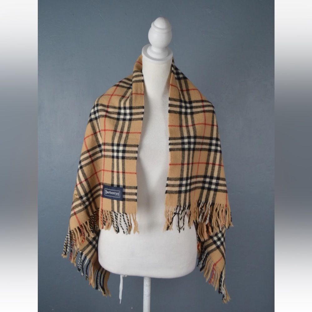 Burberrys Checked Vintage 100% Wool Lap Blanket 65 cm x 120 cm - Picture 3 of 7